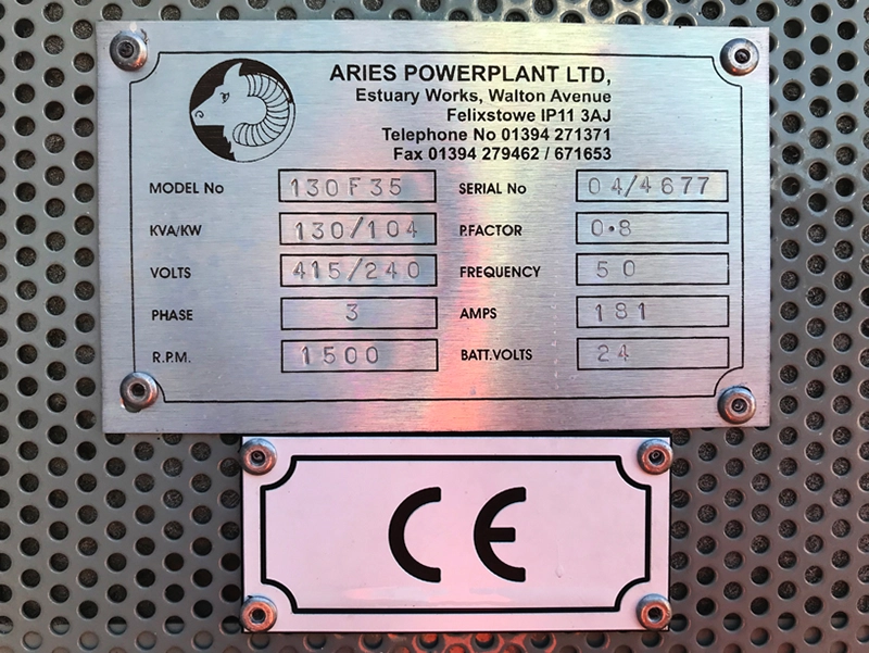 Aries Iveco Diesel Generator 130kVA