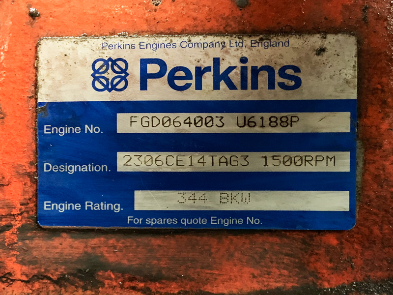 Perkins Diesel Generator 400kVA